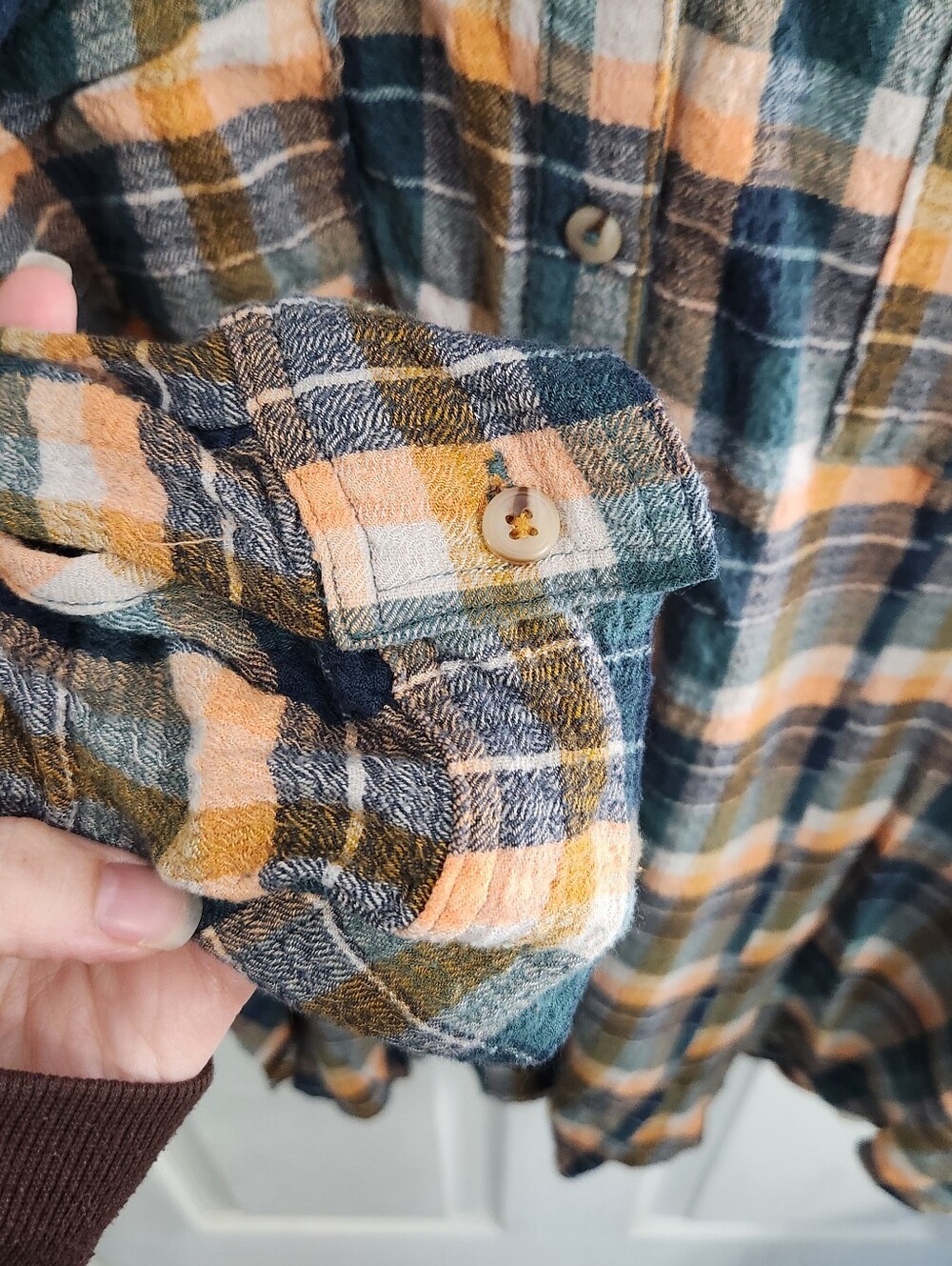 Anthropologie Pilcro button up plaid flannel shirt size 3x countrycore farmcore - Picture 5 of 9